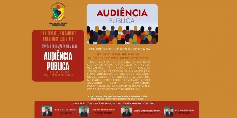 CONVITE PARA AUDIÊNCIA PÚBLICA